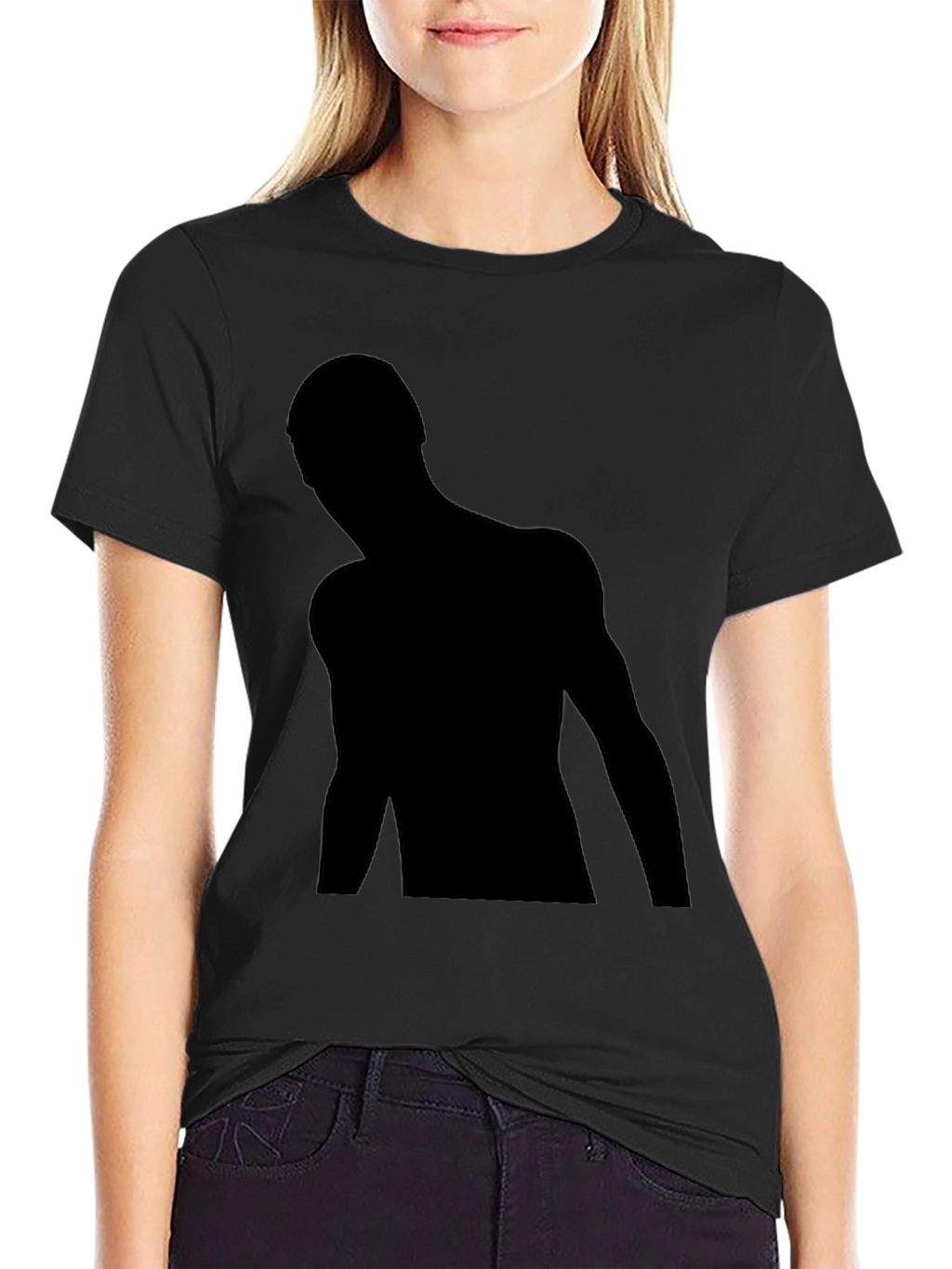 Mens Black Graphic Tee - Silhouette Design