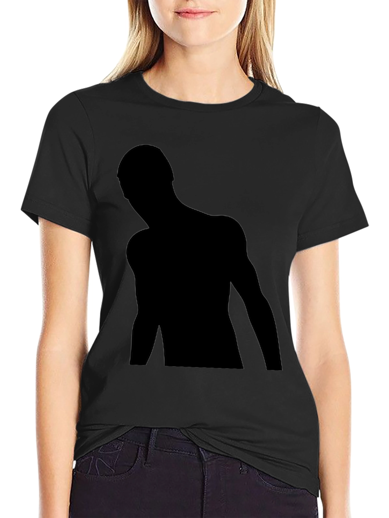Mens Black Graphic Tee - Silhouette Design