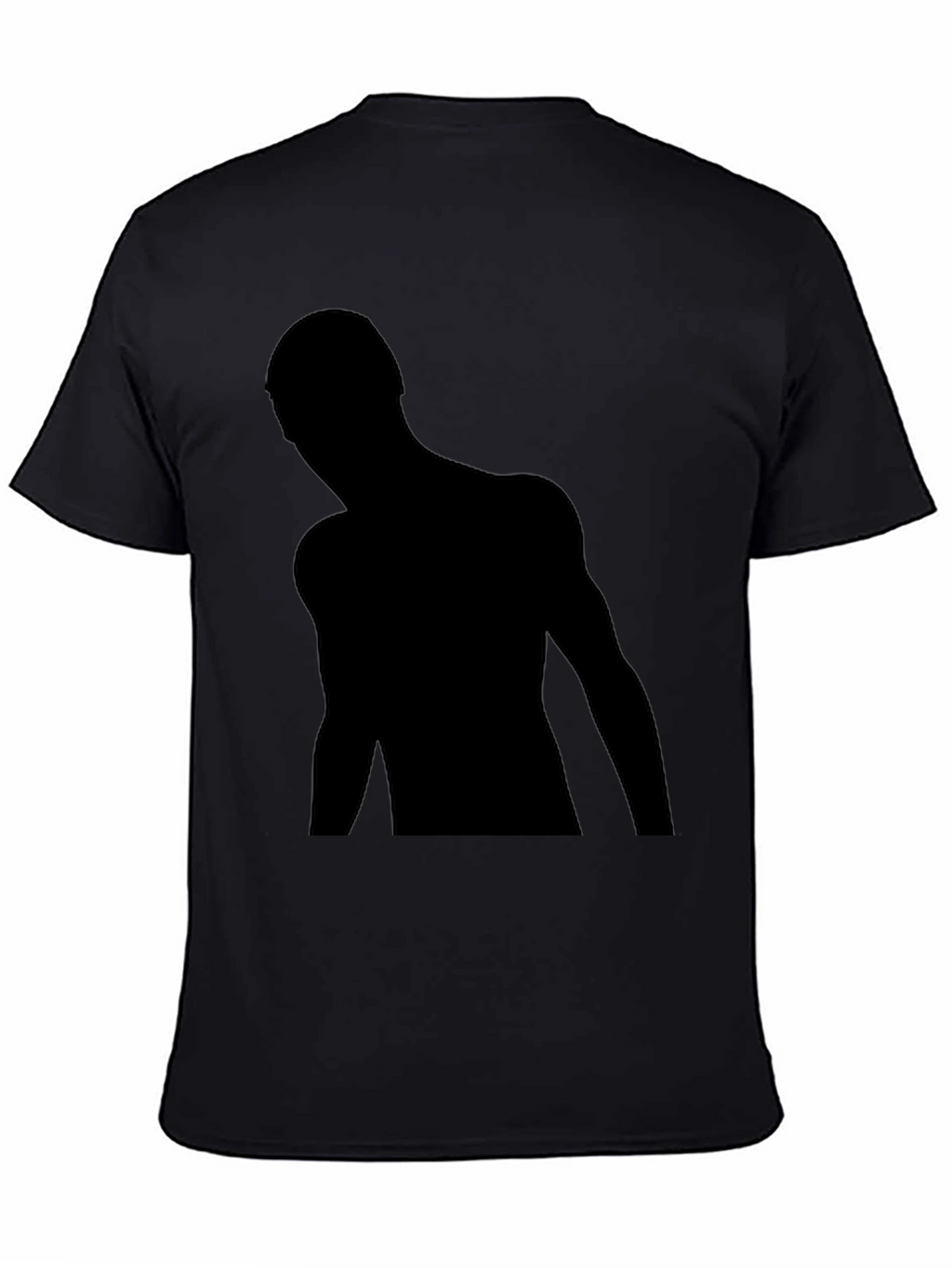 Mens Black Graphic Tee - Silhouette Design