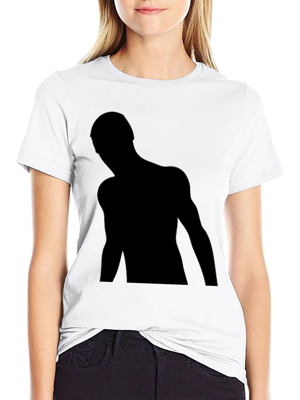 Mens Black Graphic Tee - Silhouette Design