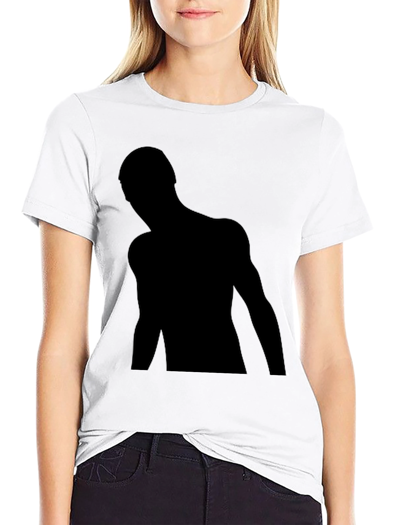 Mens Black Graphic Tee - Silhouette Design