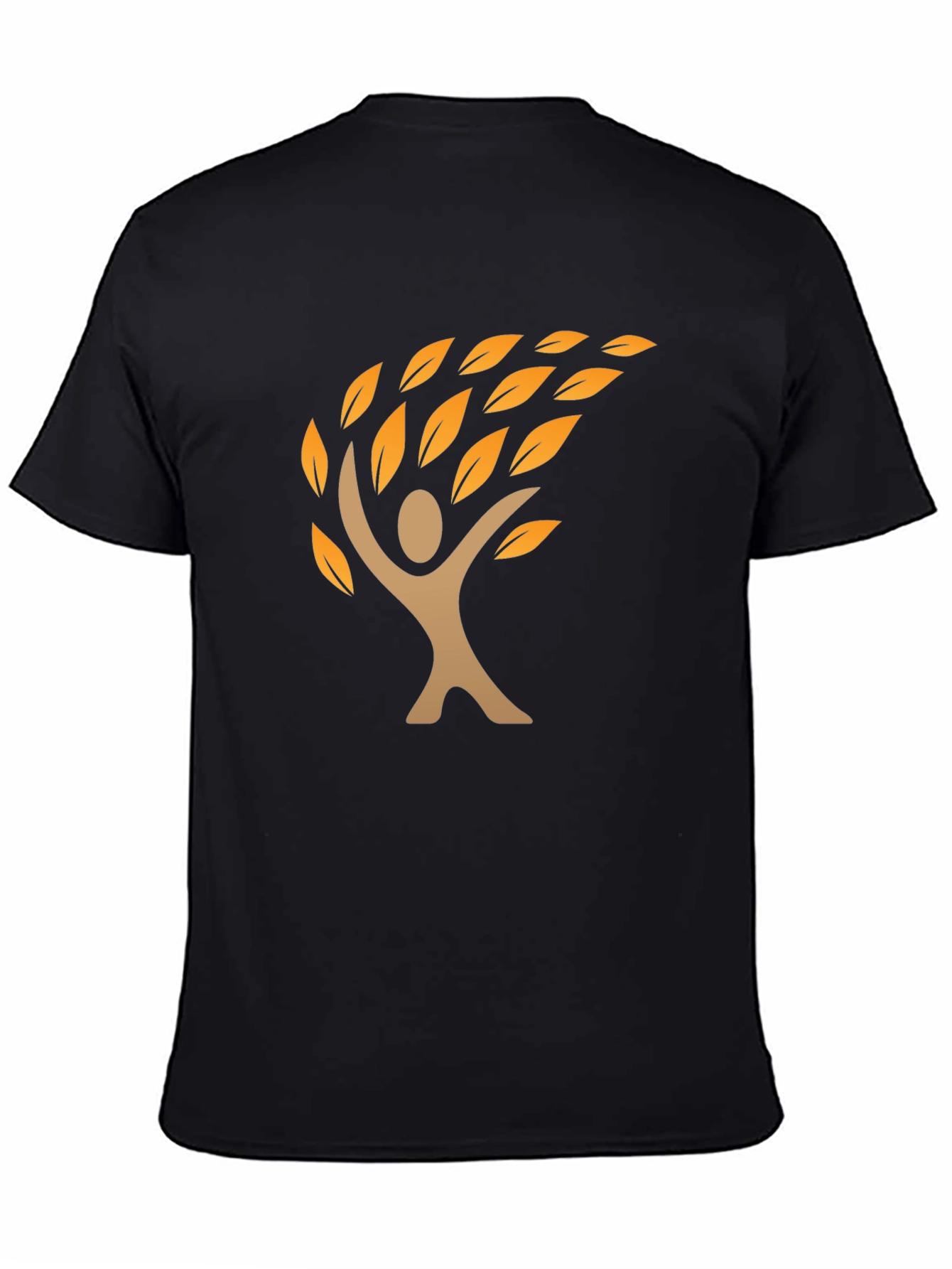 Nature Tree Graphic Mens Black T-Shirt