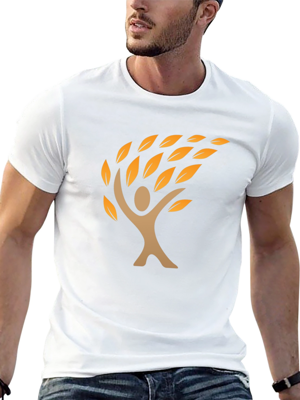 Nature Tree Graphic Mens Black T-Shirt