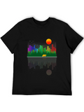 Nature Inspired Bear Graphic Tee - Black Cotton Blend