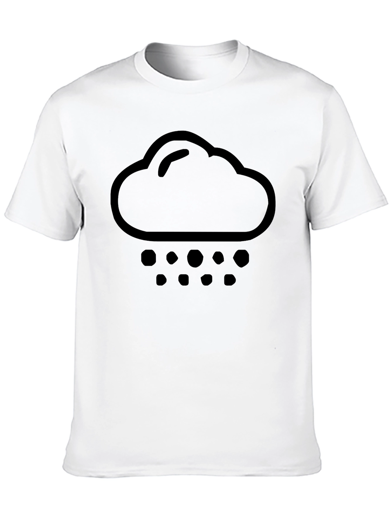 Rain Cloud Graphic Tee - Black Cotton T-Shirt