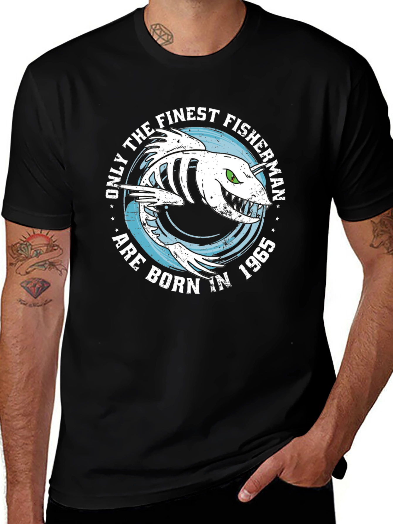 Finest Fisherman Born in 1965 T-Shirt