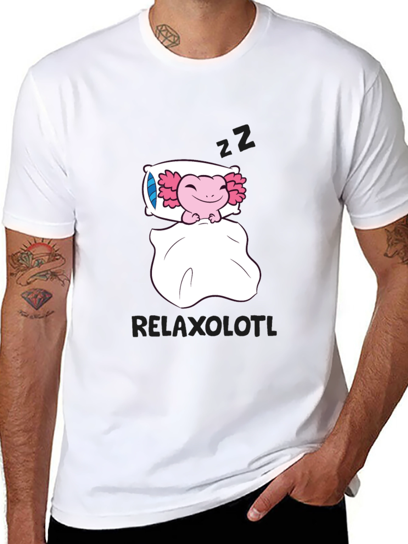 Relaxolotl T-Shirt: Sleepy Axolotl Design