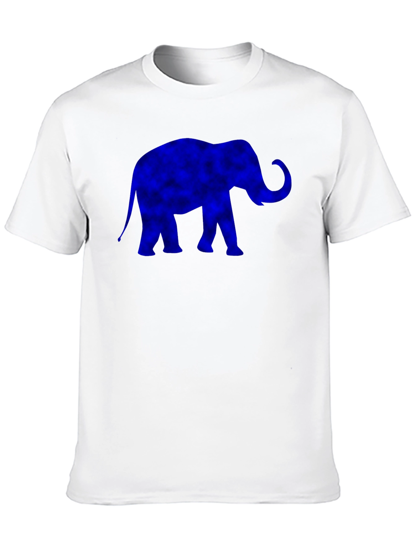 Blue Elephant Graphic Print Black T-Shirt