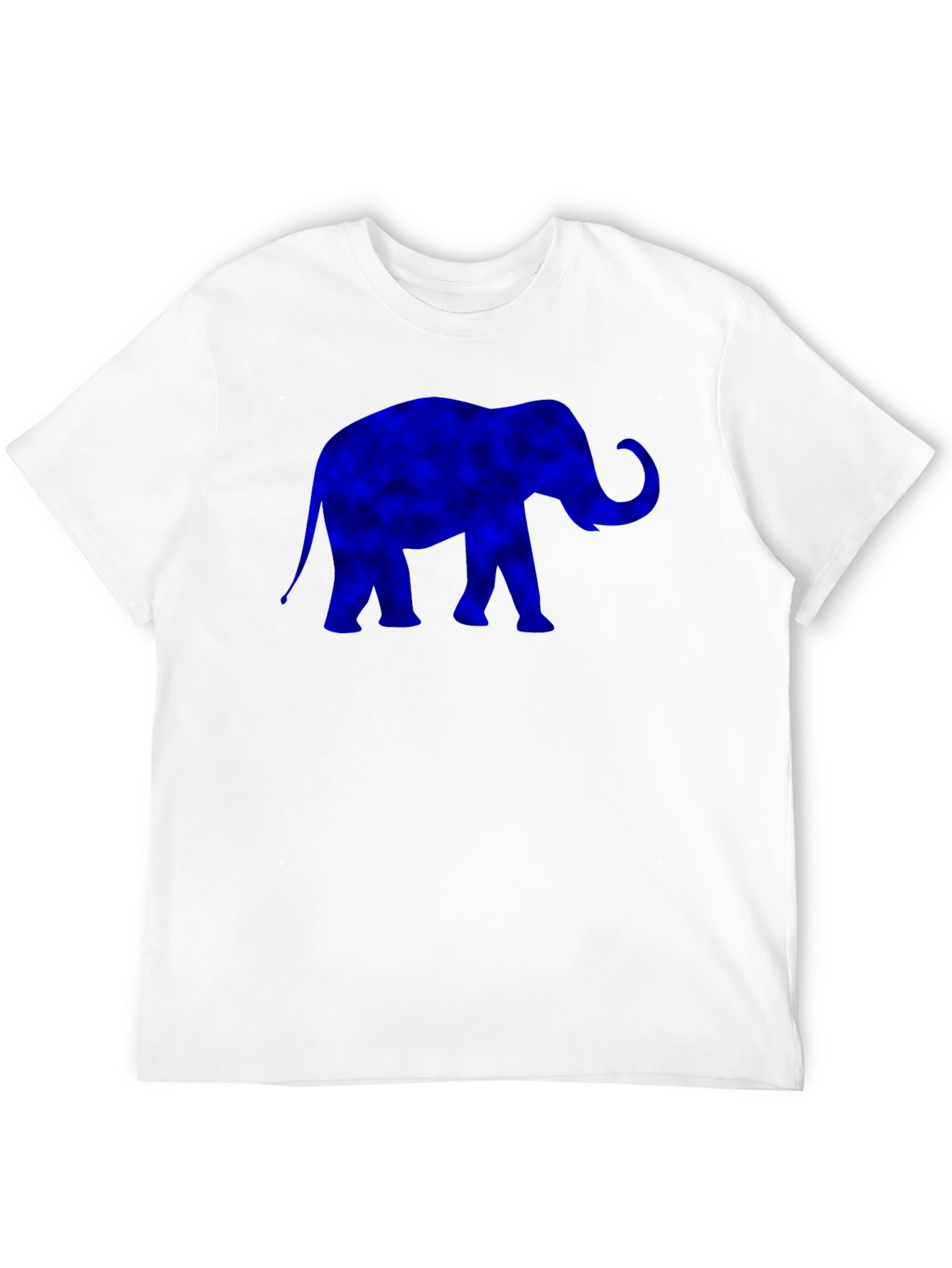 Blue Elephant Graphic Print Black T-Shirt