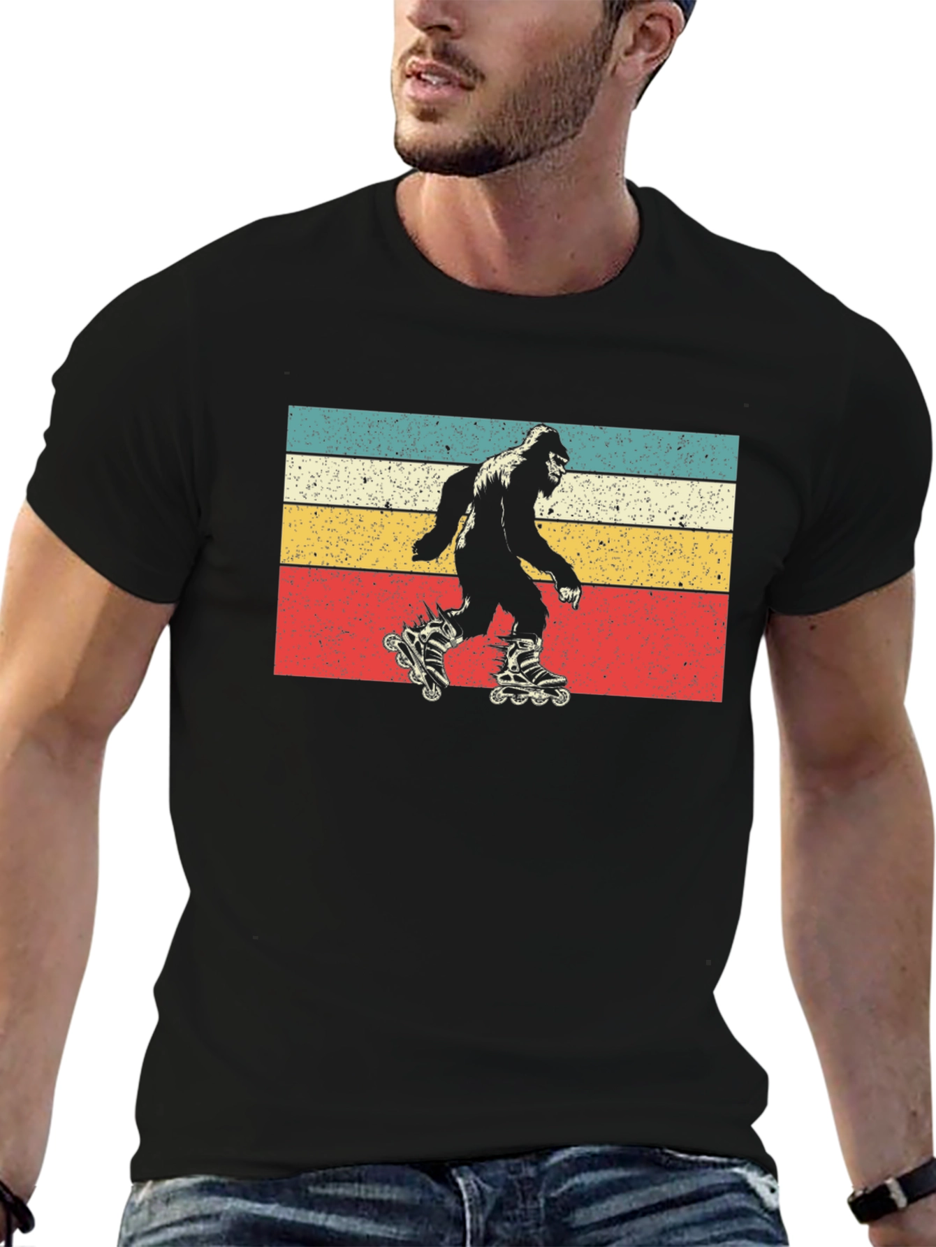 Retro Roller Skating Bigfoot T-Shirt