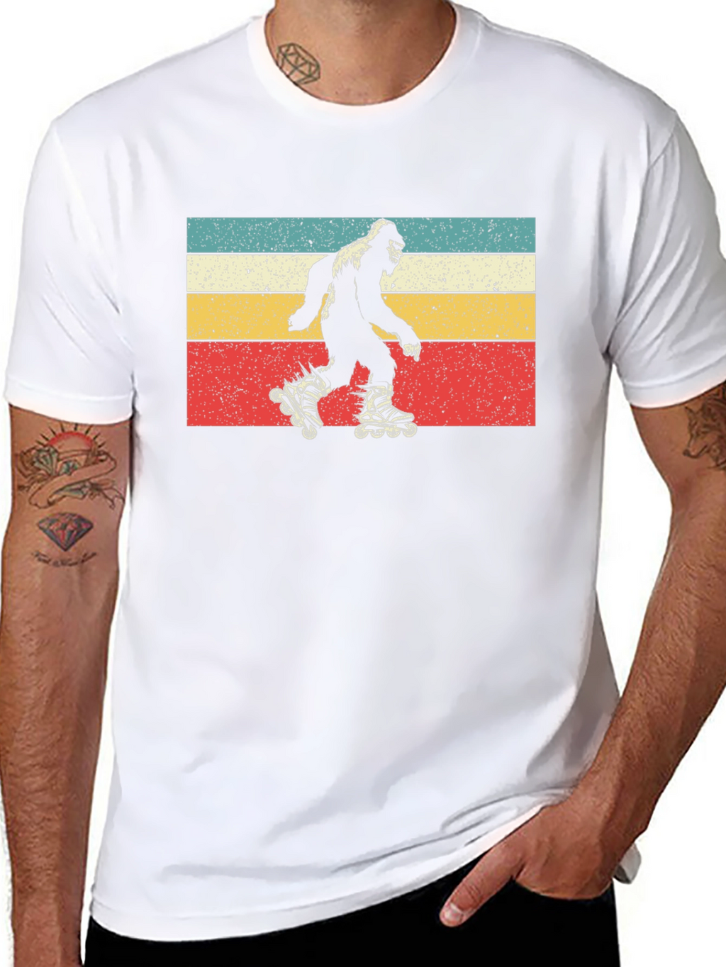 Retro Roller Skating Bigfoot T-Shirt
