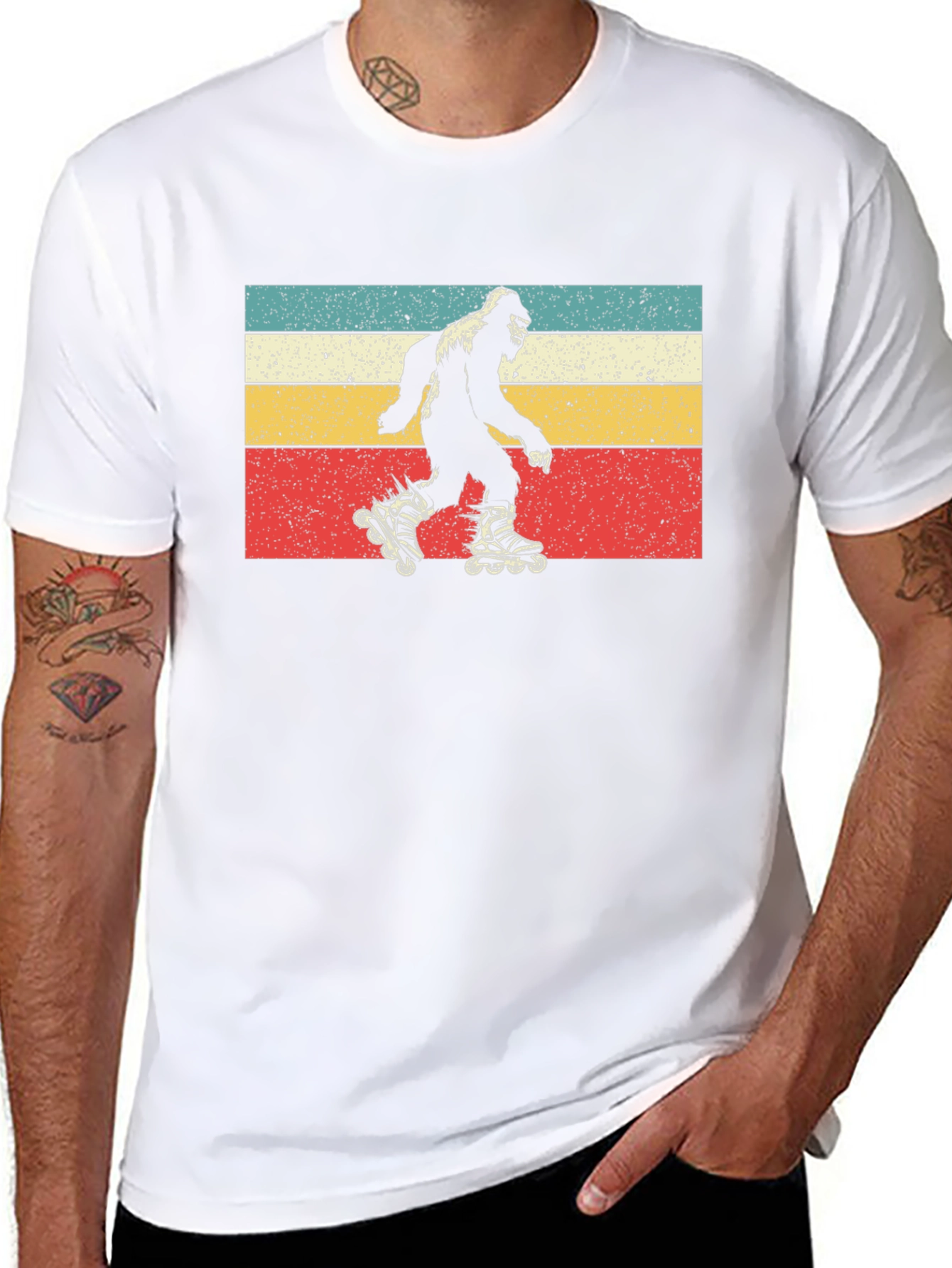 Retro Roller Skating Bigfoot T-Shirt