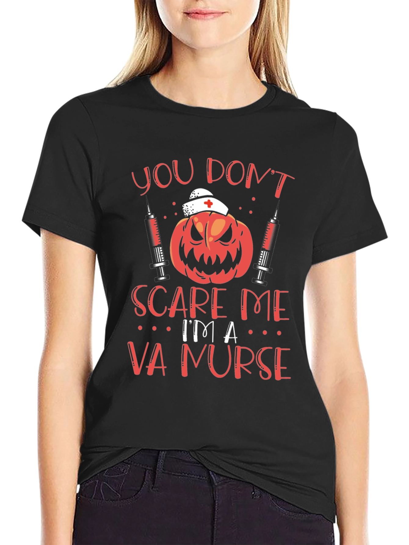 VA Nurse Halloween Pumpkin T-Shirt