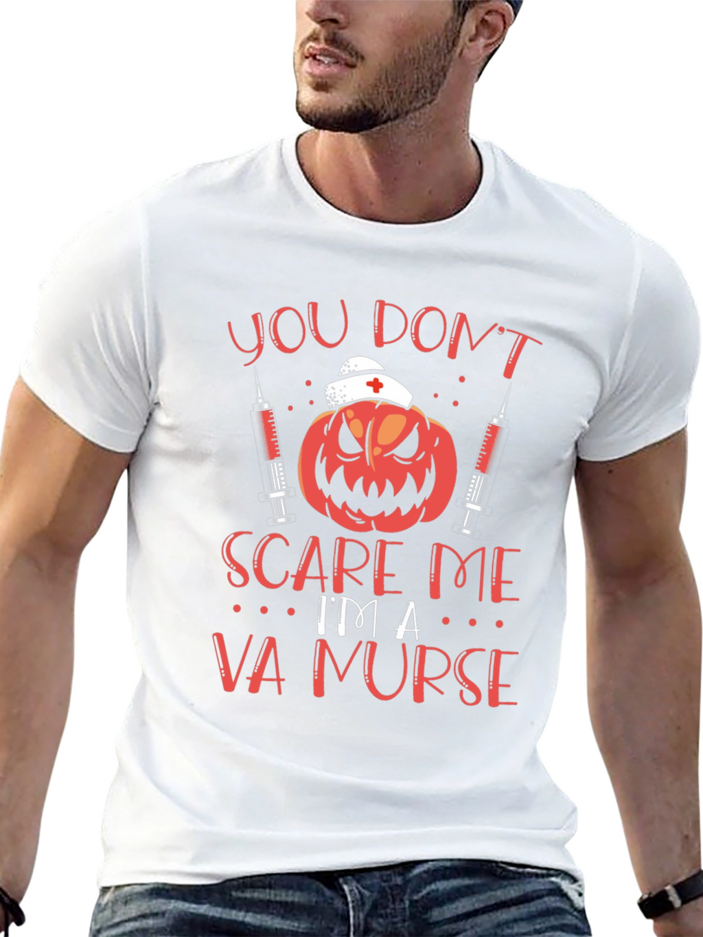 VA Nurse Halloween Pumpkin T-Shirt