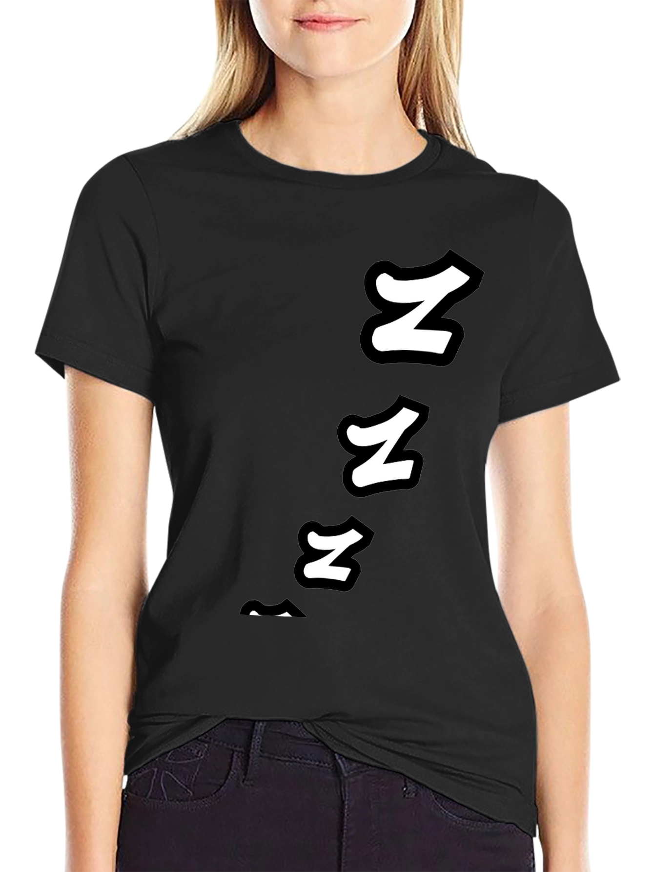 Snoozing Sleepy Graphic Tee - Black Cotton T-Shirt