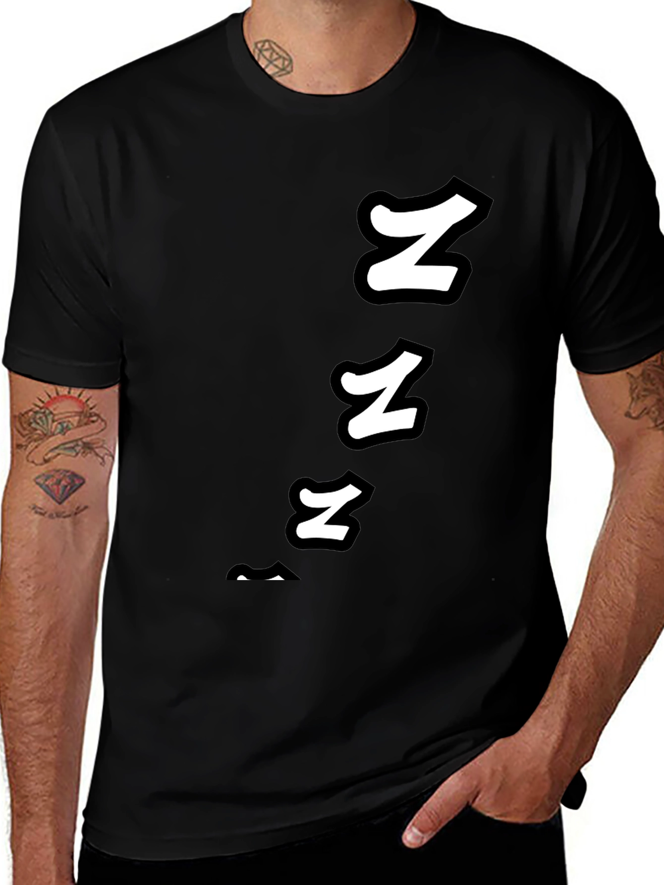 Snoozing Sleepy Graphic Tee - Black Cotton T-Shirt