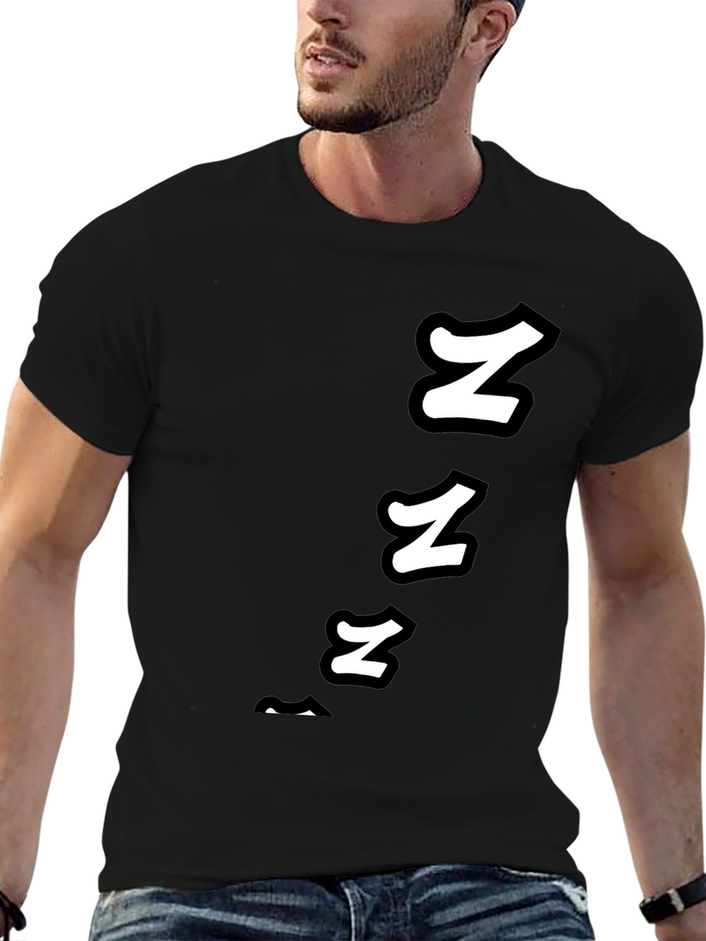 Snoozing Sleepy Graphic Tee - Black Cotton T-Shirt