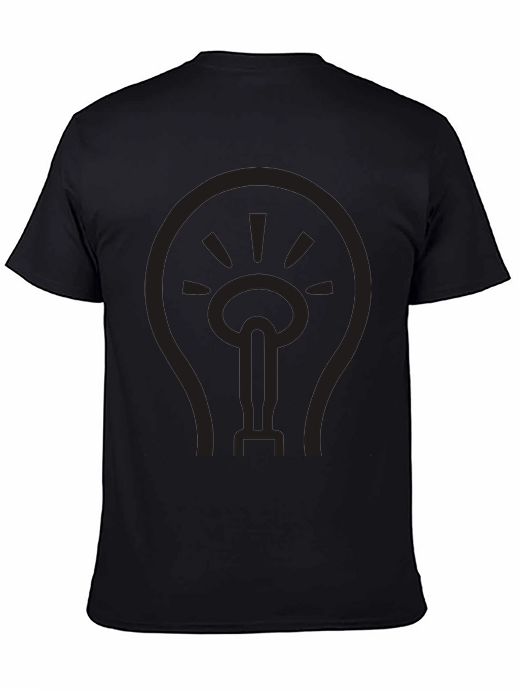 Mens Black Lightbulb Graphic T-Shirt