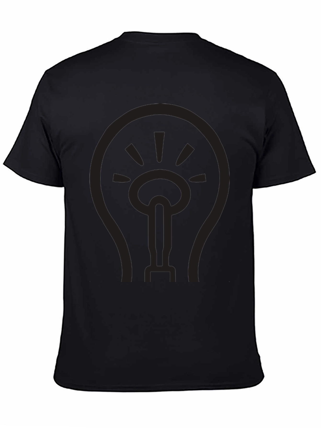 Mens Black Lightbulb Graphic T-Shirt