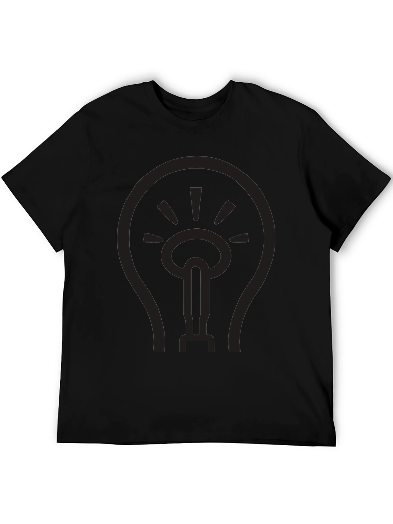 Mens Black Lightbulb Graphic T-Shirt