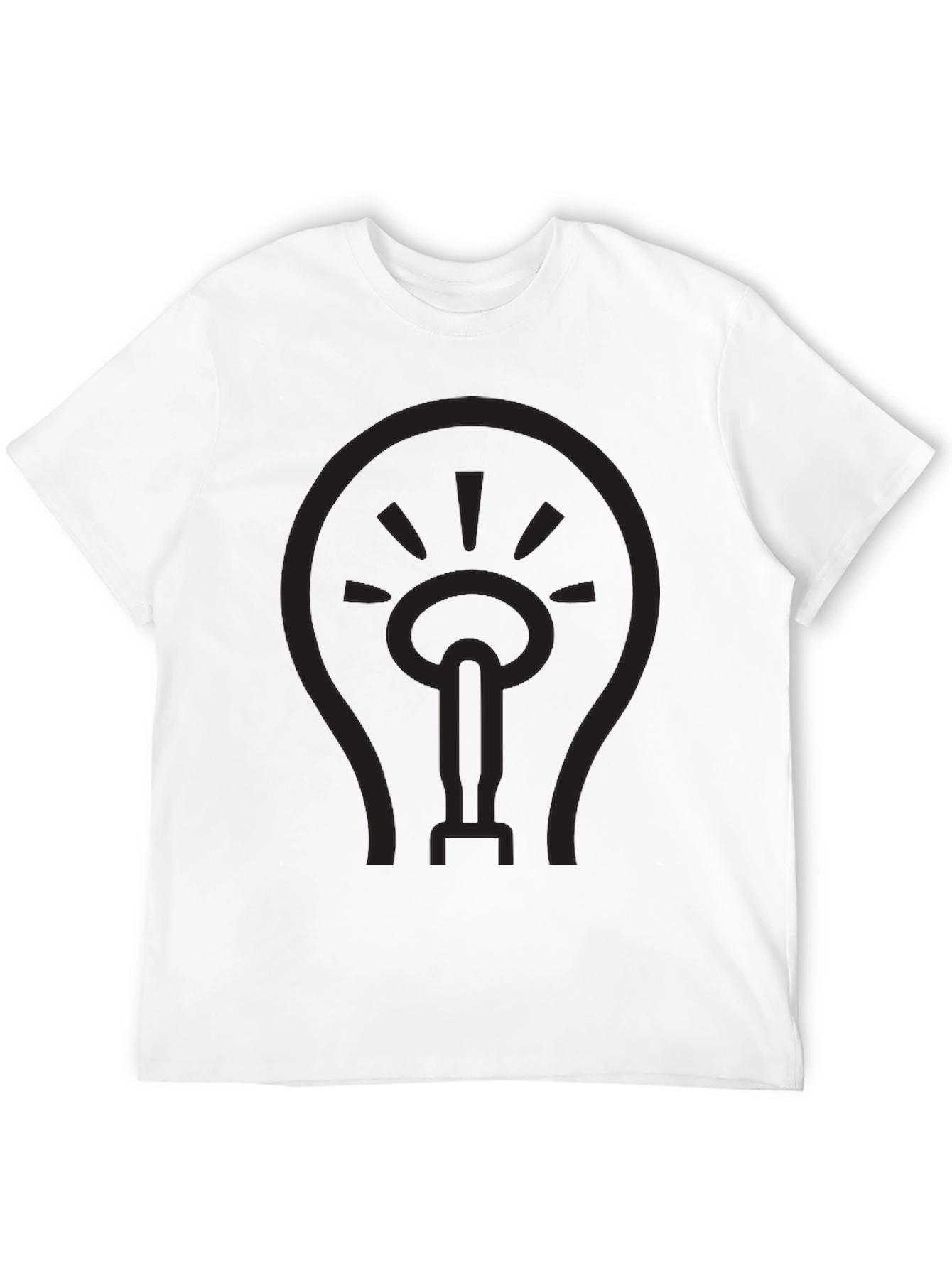 Mens Black Lightbulb Graphic T-Shirt