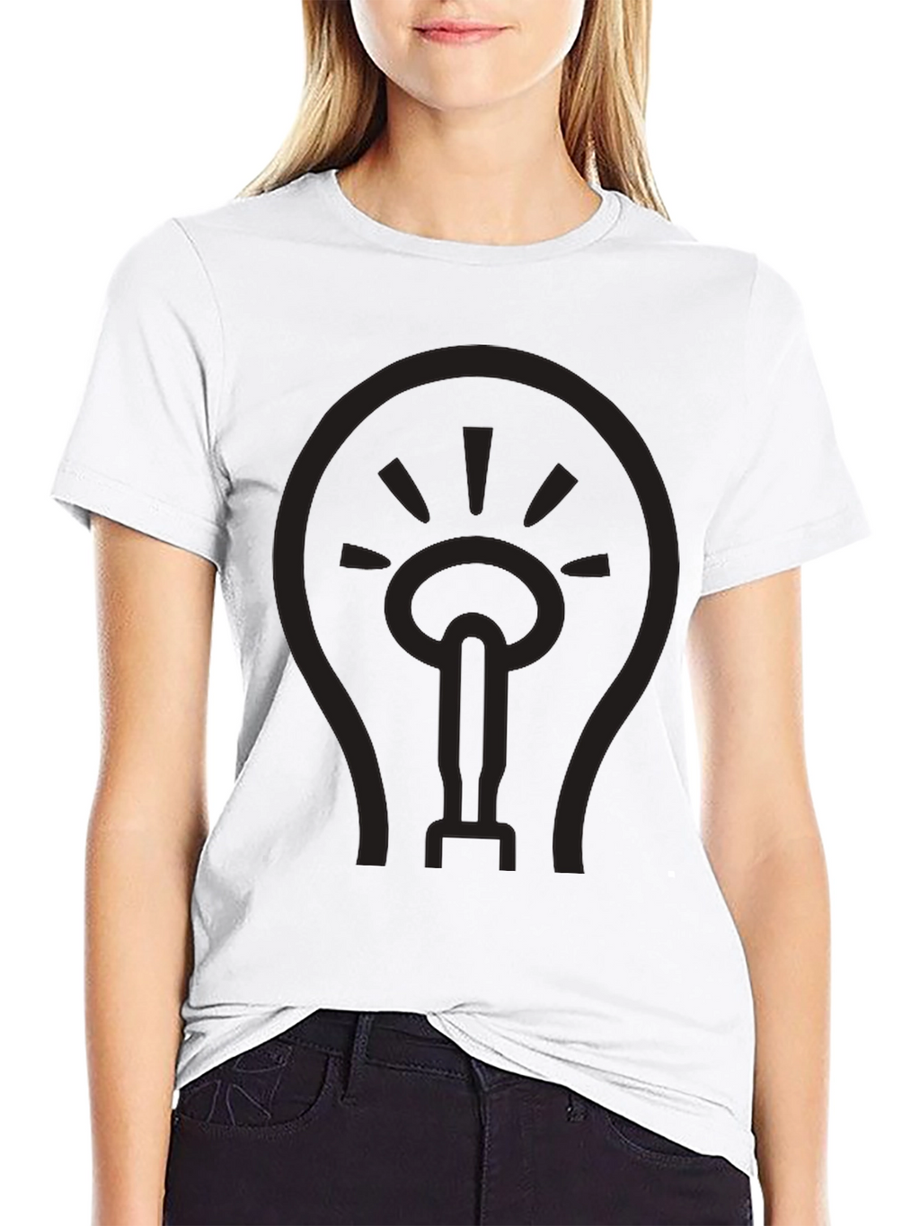Mens Black Lightbulb Graphic T-Shirt