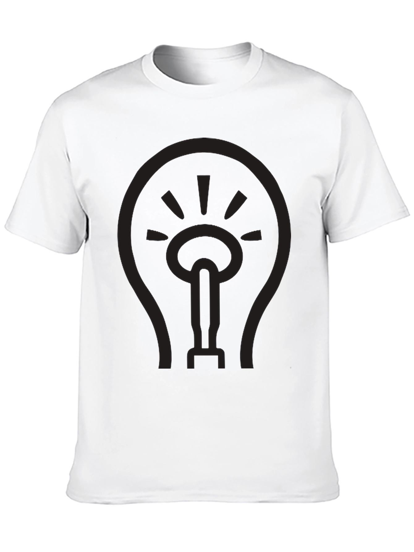Mens Black Lightbulb Graphic T-Shirt