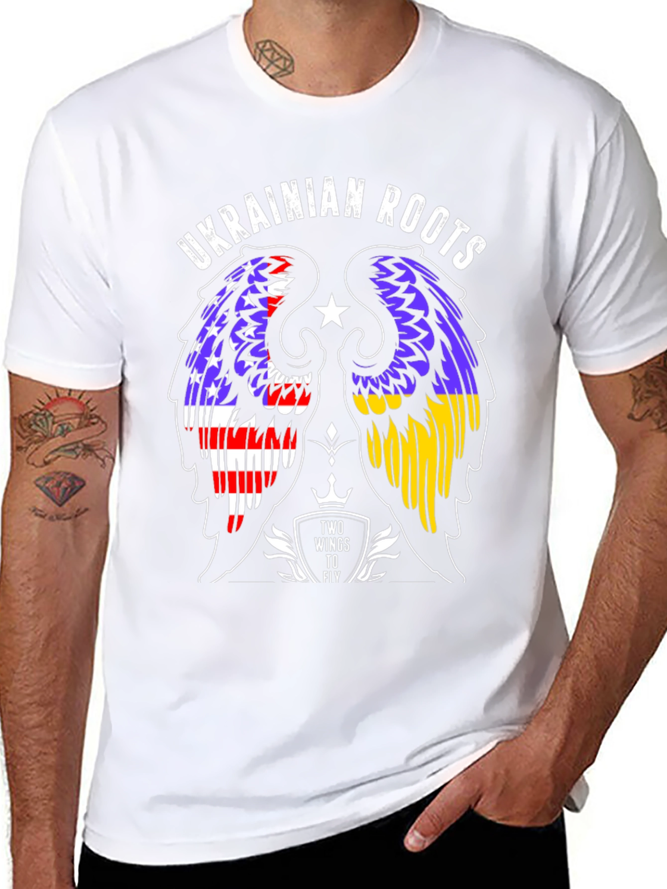 Ukrainian Roots T-Shirt Two Wings to Fly