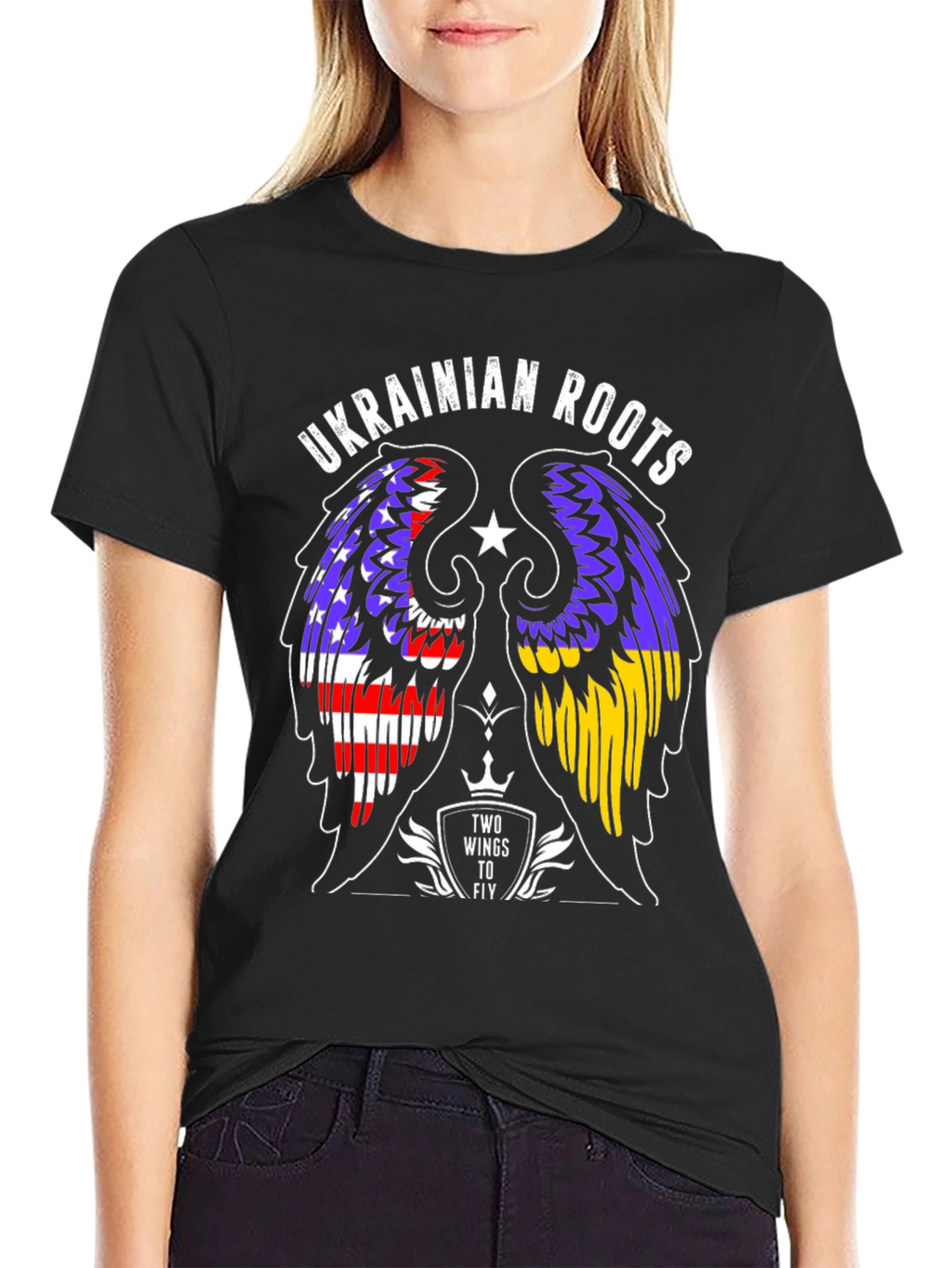 Ukrainian Roots T-Shirt Two Wings to Fly