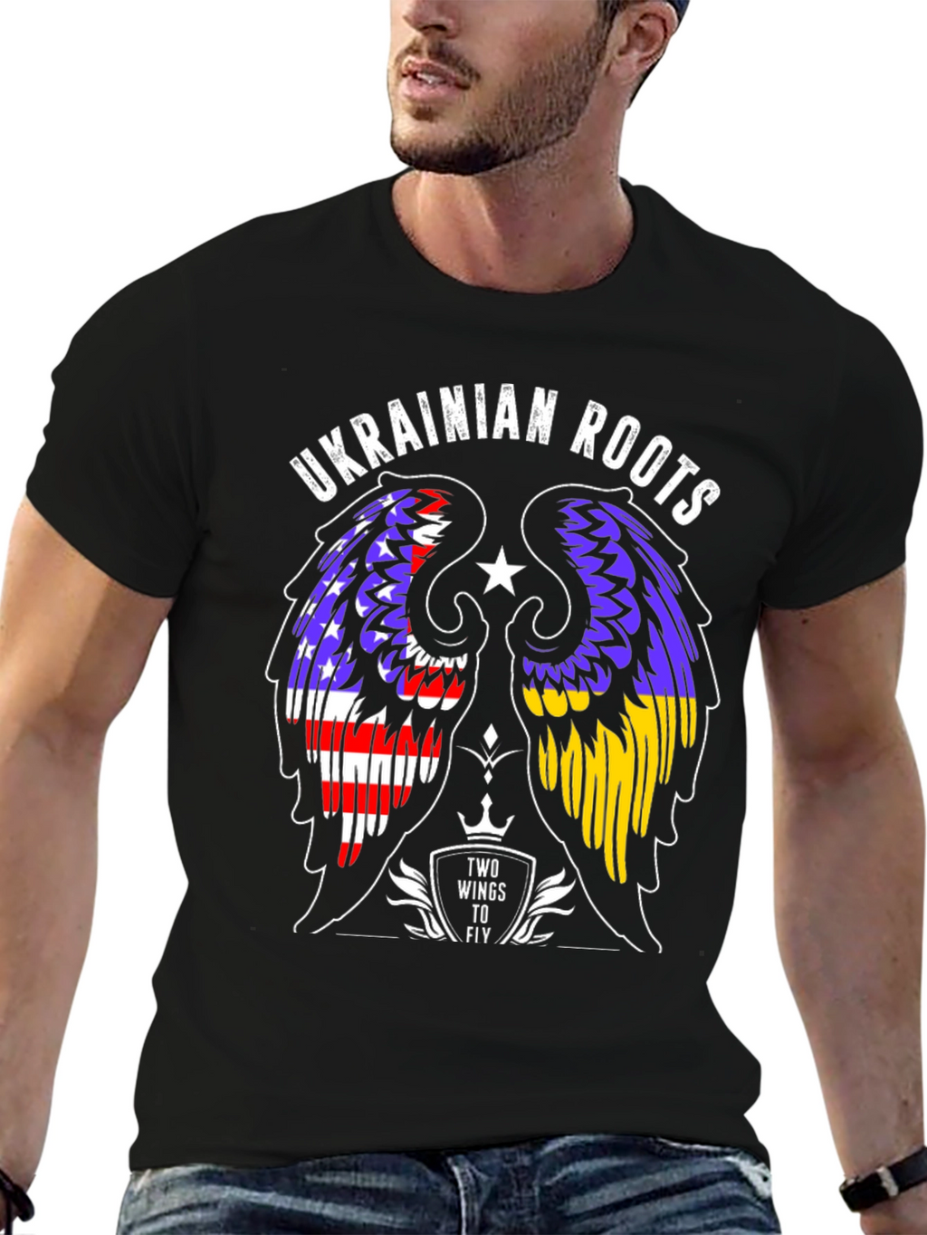 Ukrainian Roots T-Shirt Two Wings to Fly