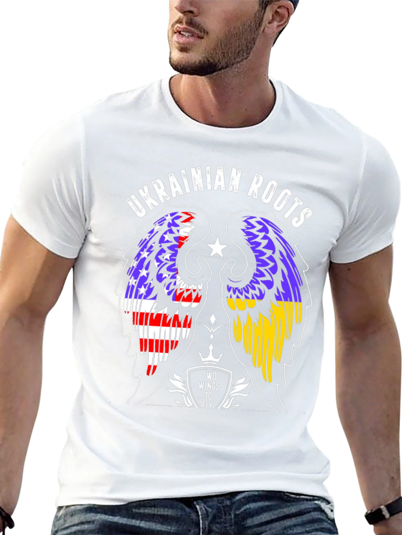 Ukrainian Roots T-Shirt Two Wings to Fly