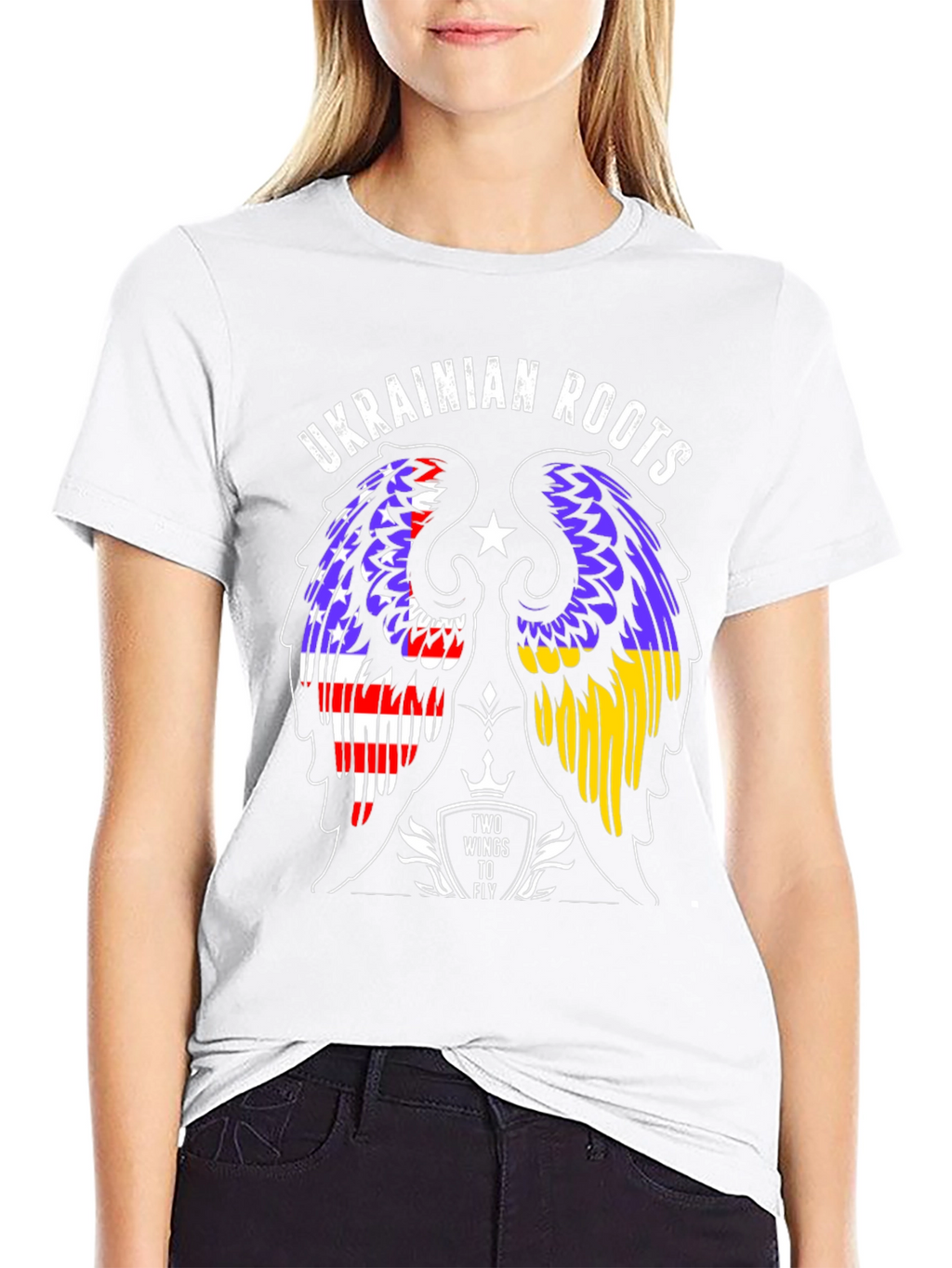 Ukrainian Roots T-Shirt Two Wings to Fly