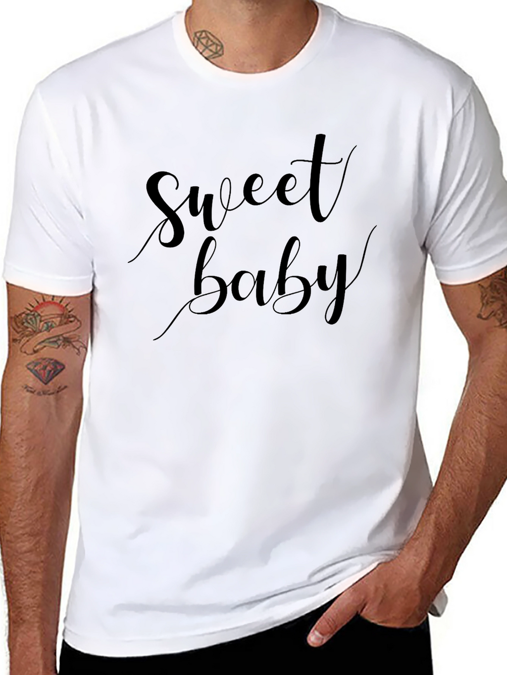 Sweet Baby Black Graphic T-Shirt - Casual Style