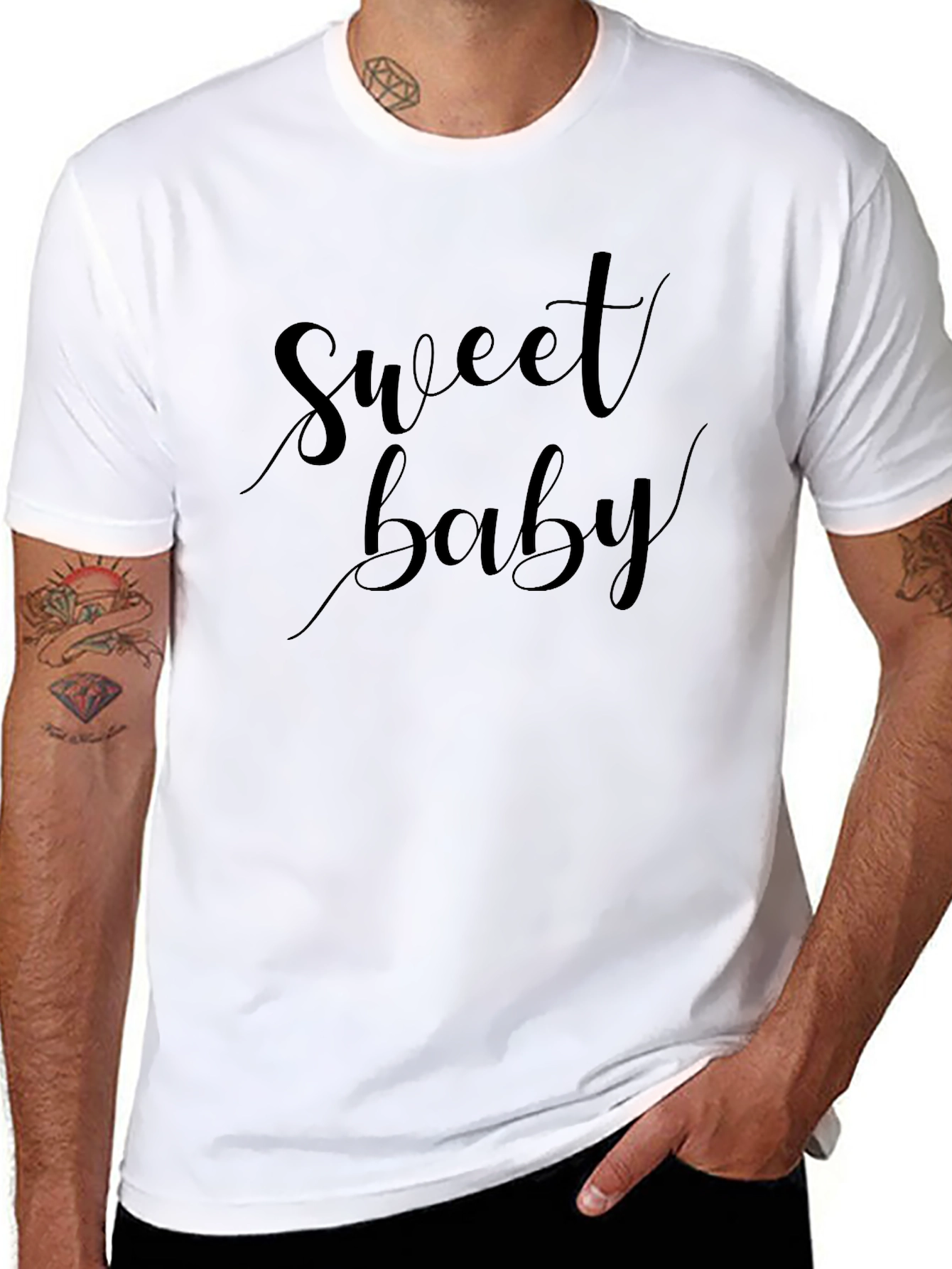 Sweet Baby Black Graphic T-Shirt - Casual Style