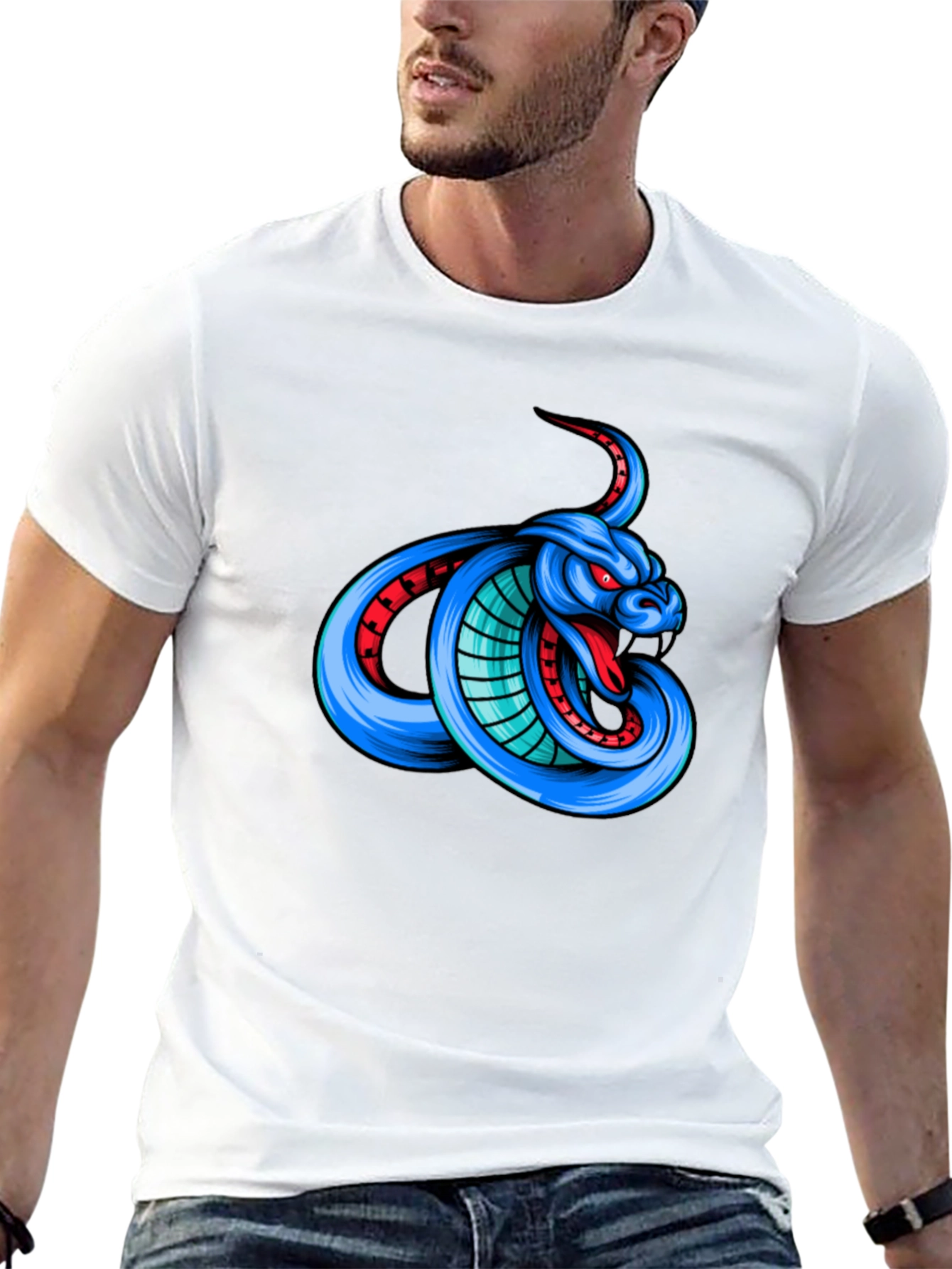 Cobra Graphic Print T-Shirt - Mens Black Tee