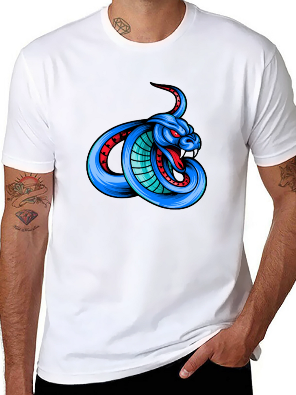 Cobra Graphic Print T-Shirt - Mens Black Tee