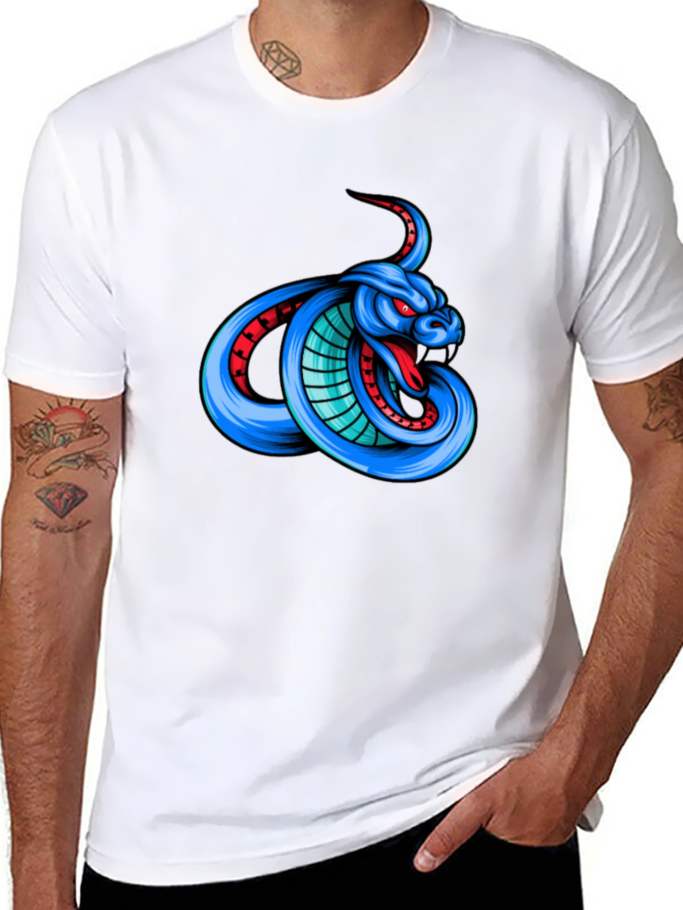 Cobra Graphic Print T-Shirt - Mens Black Tee