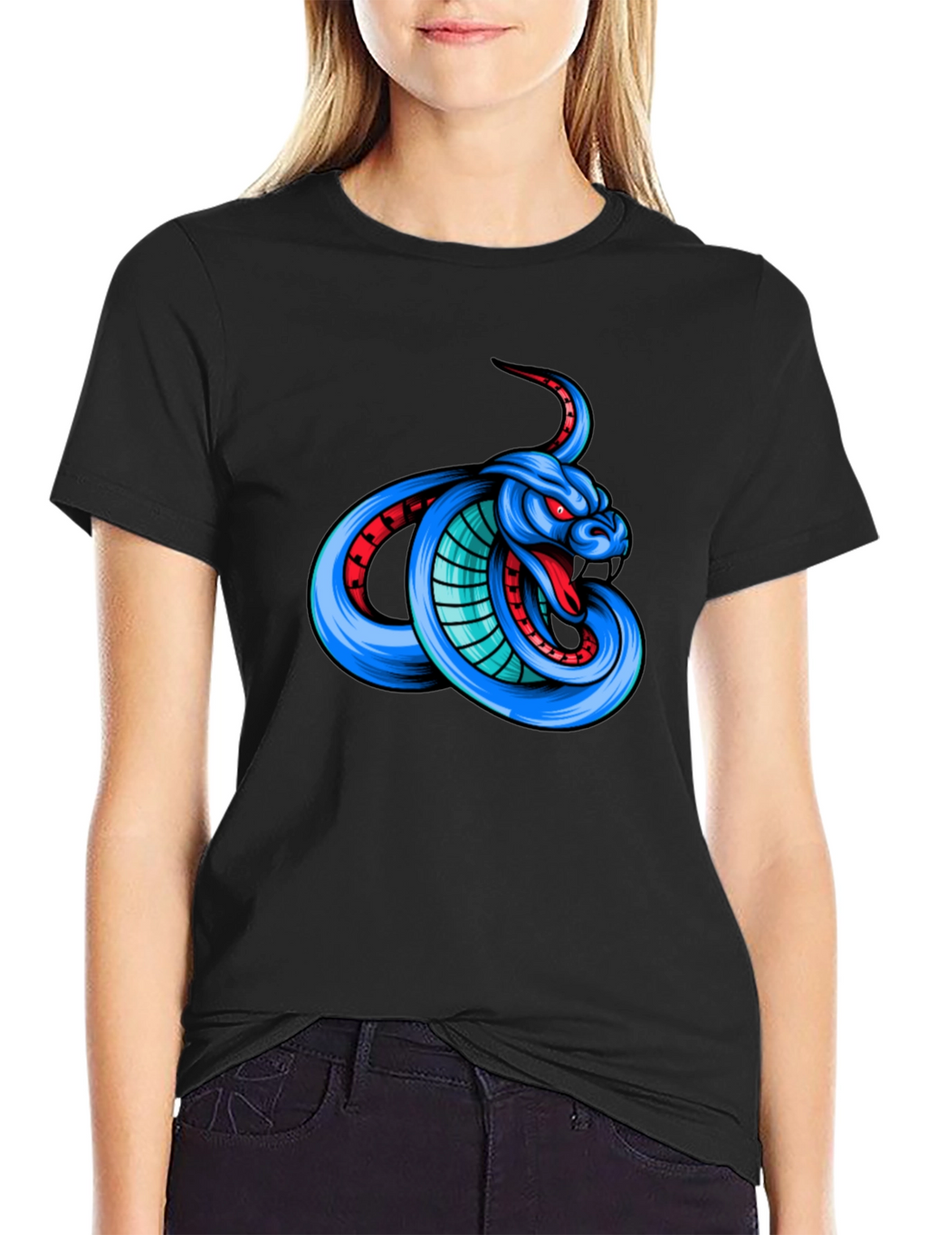 Cobra Graphic Print T-Shirt - Mens Black Tee