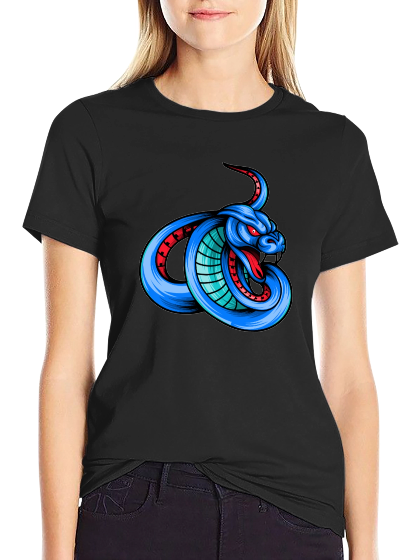 Cobra Graphic Print T-Shirt - Mens Black Tee