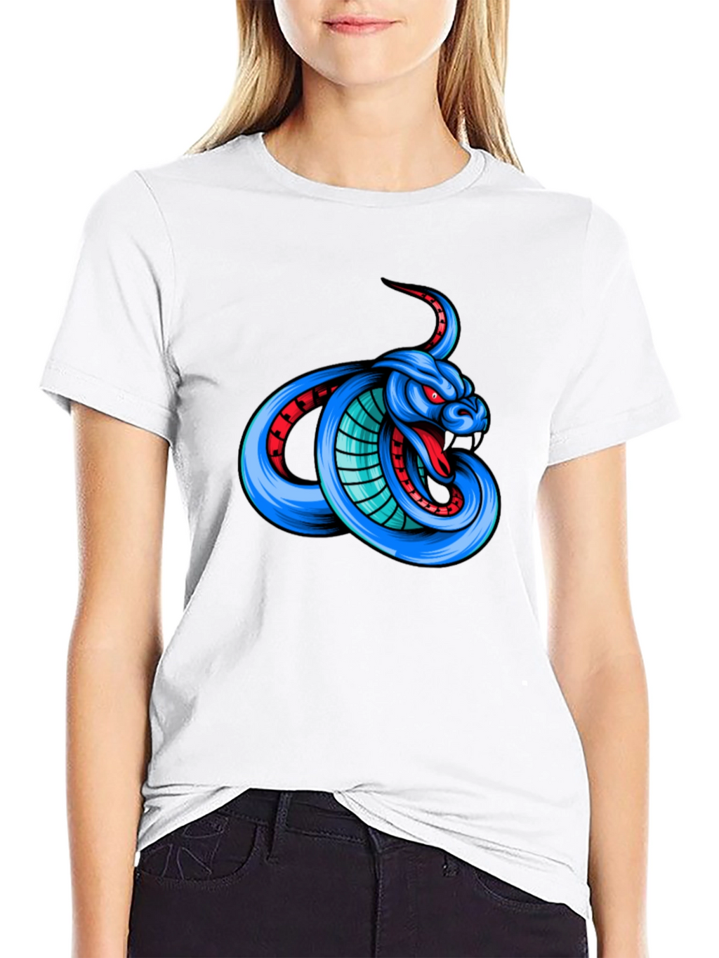 Cobra Graphic Print T-Shirt - Mens Black Tee