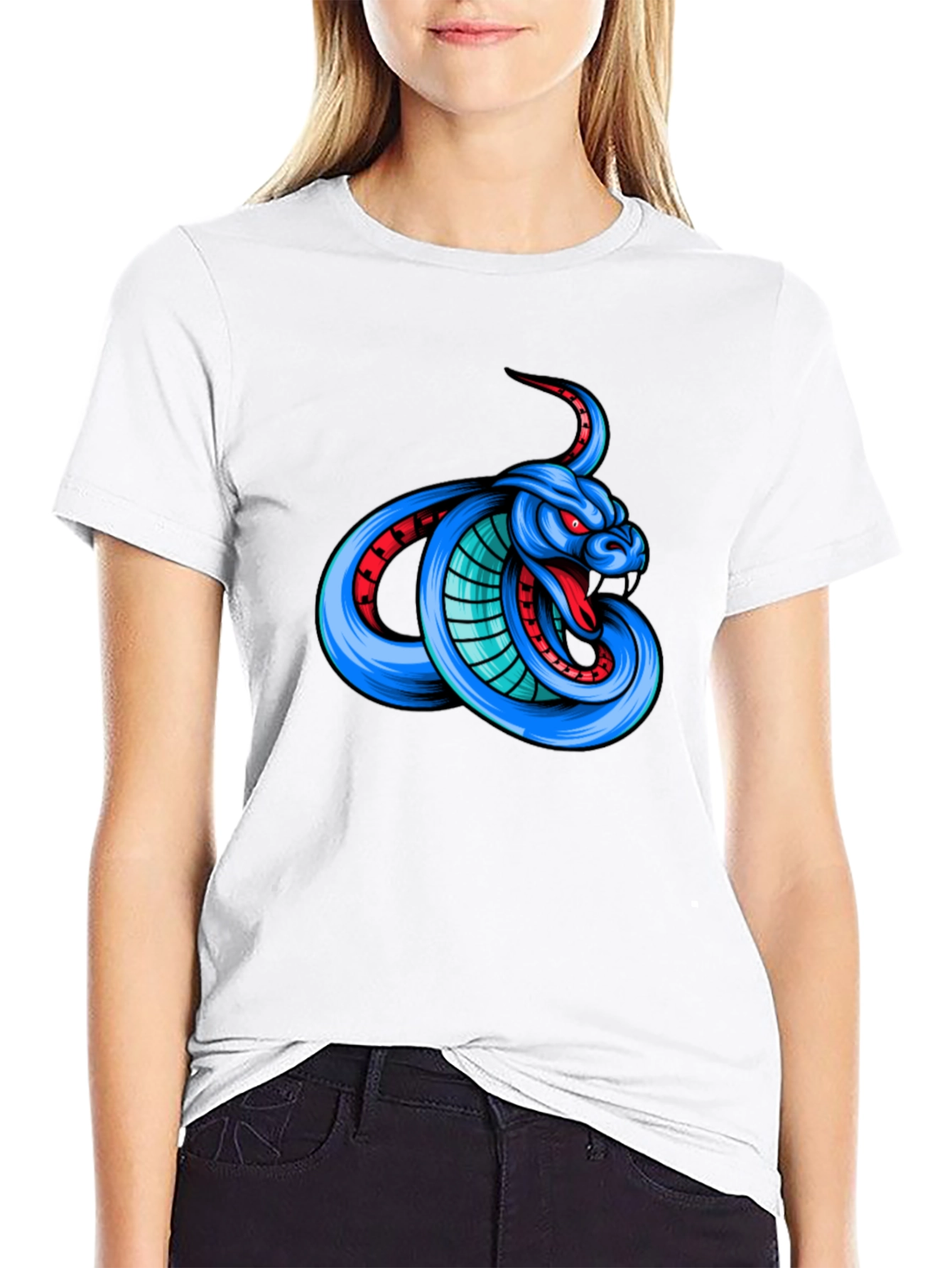 Cobra Graphic Print T-Shirt - Mens Black Tee