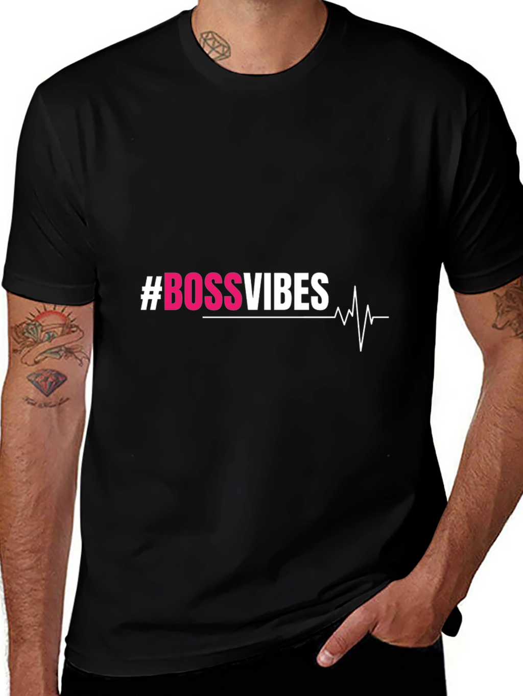 #BossVibes Graphic Tee - Black Short Sleeve T-Shirt