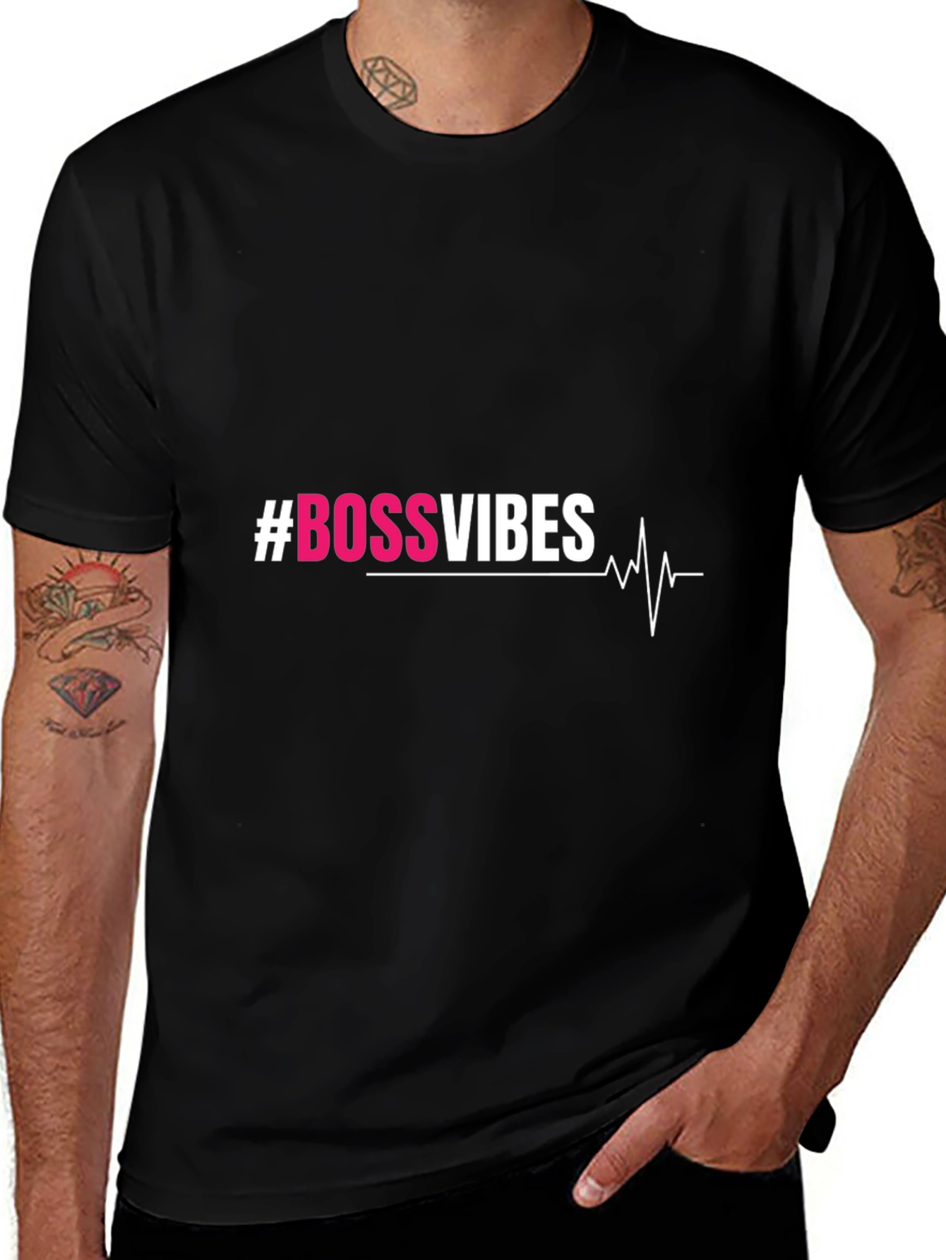 #BossVibes Graphic Tee - Black Short Sleeve T-Shirt