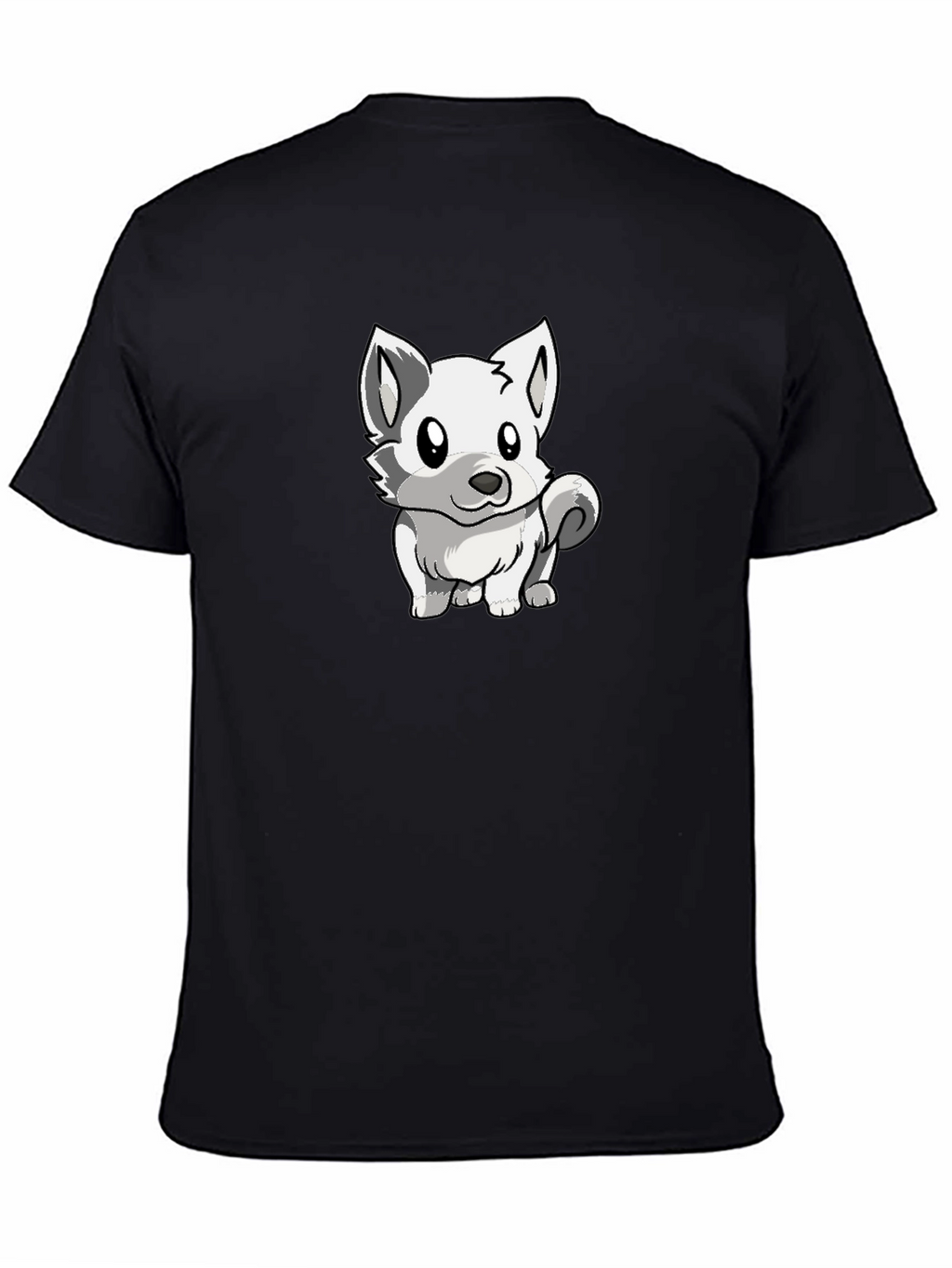Cute White Wolf Graphic T-Shirt