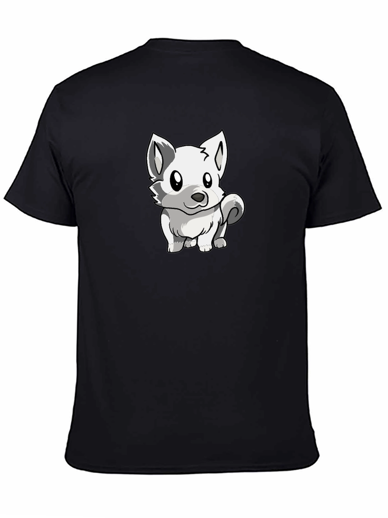 Cute White Wolf Graphic T-Shirt