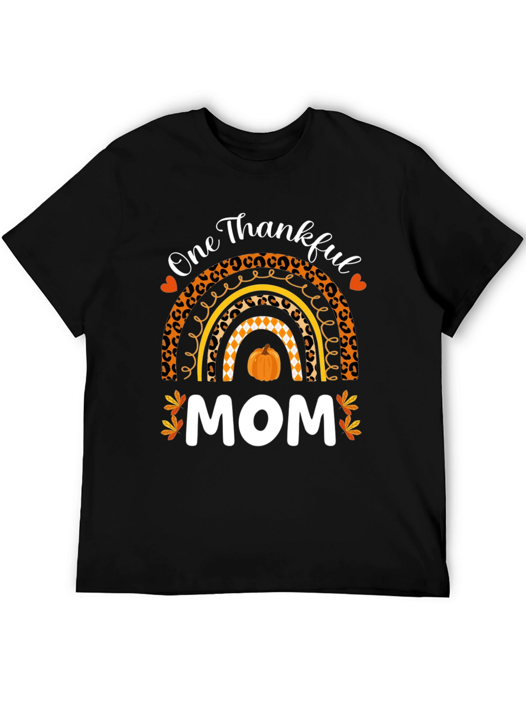 Thankful Mom T-Shirt - Fall Rainbow Thanksgiving Tee