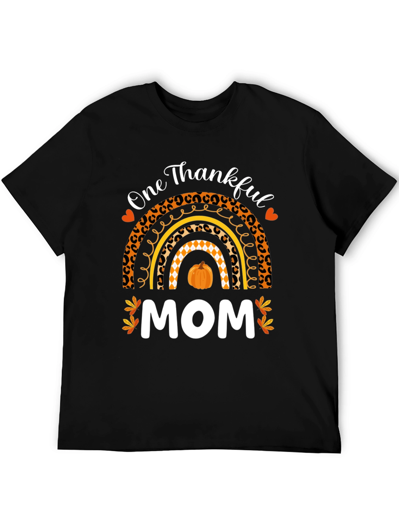 Thankful Mom T-Shirt - Fall Rainbow Thanksgiving Tee