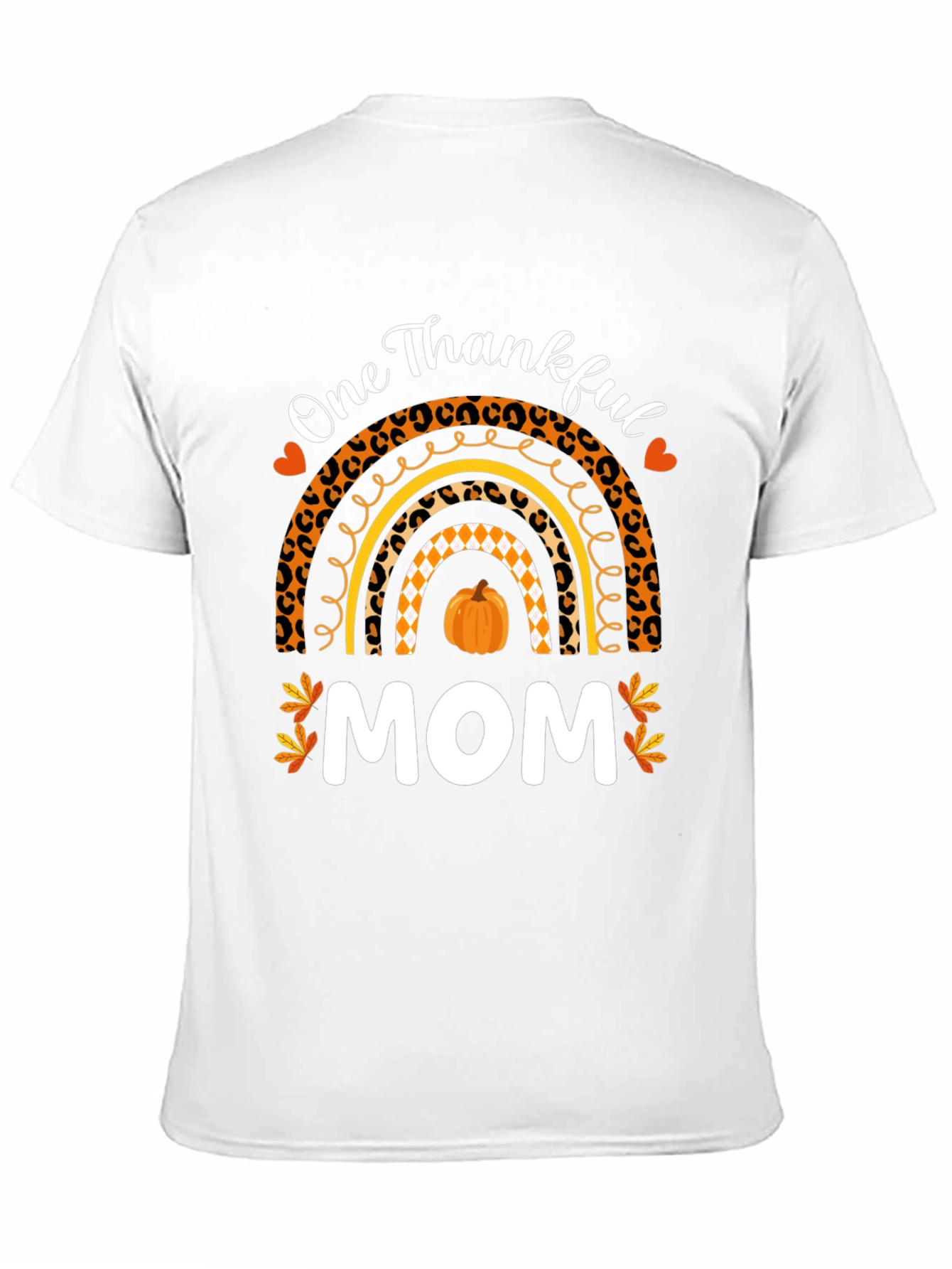 Thankful Mom T-Shirt - Fall Rainbow Thanksgiving Tee