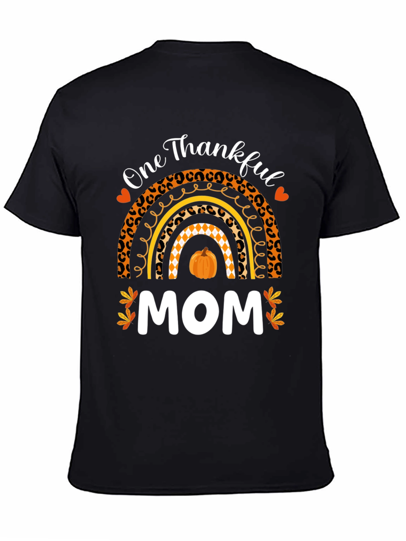 Thankful Mom T-Shirt - Fall Rainbow Thanksgiving Tee