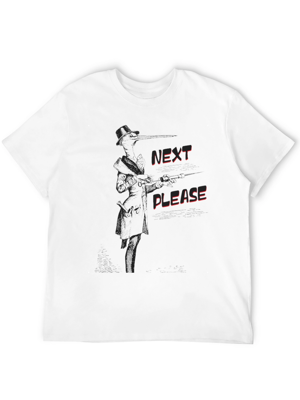 Next Please Black Graphic Tee